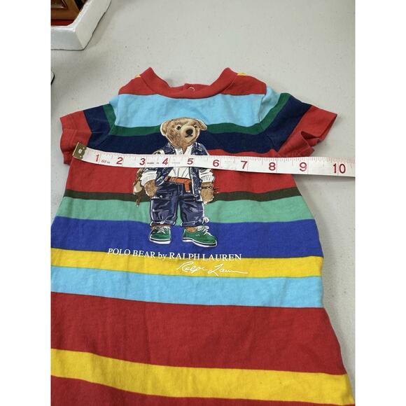 Ralph Lauren Polo Bear By Ralph Lauren 3m Baby Multi Color Striped Snap one pce - Picture 10 of 11